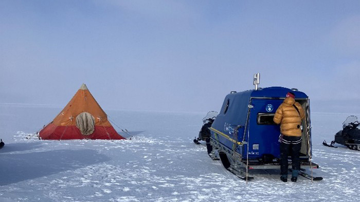 Fältläger i Antarktis