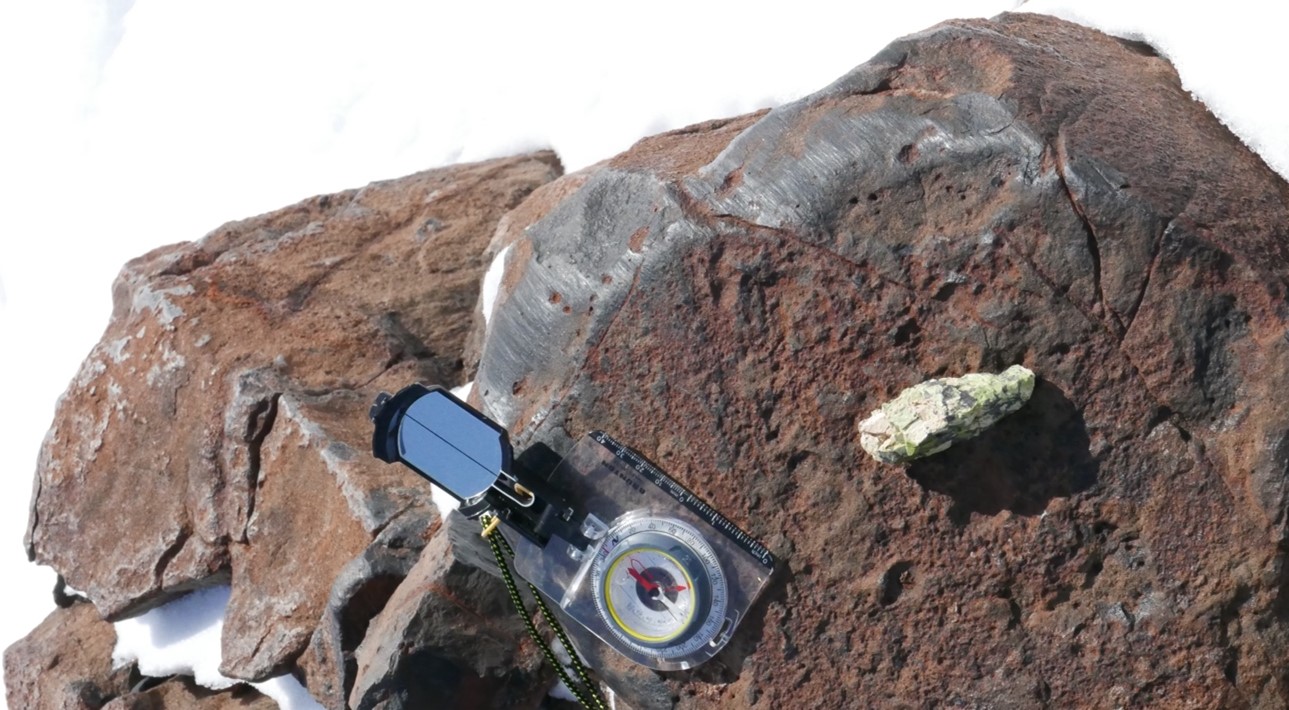 Scratches on a rock surface